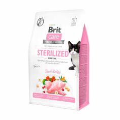 Акция на Сухий корм для стерилізованих кішок Brit Care Sterilized Sensitive з чутливим травленням, з кроликом, 400 г от Eva
