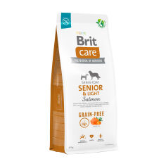 Акція на Сухий корм для літніх собак Brit Care Senior & Light беззерновий, з лососем, 12 кг від Eva