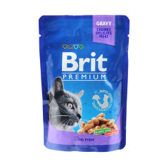 Акция на Вологий корм для кішок Brit Premium By Nature з тріскою, 100 г от Eva