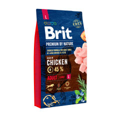 Акция на Сухий корм для дорослих собак великих порід Brit Premium by Nature Adult L з куркою, 8 кг от Eva