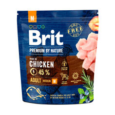 Акция на Сухий корм для дорослих собак середніх порід Brit Premium By Nature Adult M з куркою, 1 кг от Eva