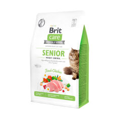 Акция на Сухий корм для літніх кішок Brit Care Senior Weight Control з надмірною вагою, зі смаком курки, 400 г от Eva