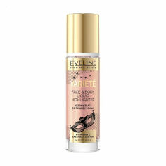 Акція на Рідкий хайлайтер для обличчя та тіла Eveline Cosmetics Variete Face & Body Liquid Highlighter 02 Rose Gold, 30 мл від Eva