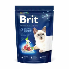 Акція на Сухий корм для стерилізованих кішок Brit Premium by Nature Cat Sterilised з ягням, 1.5 кг від Eva