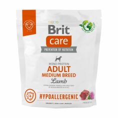 Акція на Корм для собак середніх порід Brit Care Adult Medium Breed з ягням, 1 кг від Eva