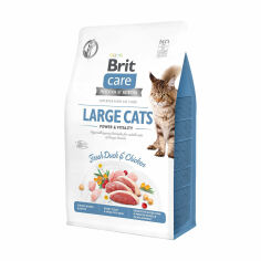 Акція на Сухий корм для кішок великих порід Brit Care Large Cats Power & Vitality з качкою та куркою, 400 г від Eva