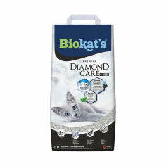 Акция на Наповнювач туалетів для кішок Biokat's Diamond Care Classic бентонітовий, 8 л от Eva
