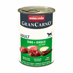 Акция на Вологий корм для собак всіх порід Animonda GranCarno Adult Beef + Deer With Apple з яловичиною, олениною та яблуком, 400 г от Eva