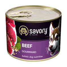 Акція на Вологий корм для дорослих собак Savory Gourmand з яловичиною, 200 г від Eva