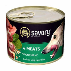 Акція на Вологий корм для дорослих собак Savory Gourmand 4 види м'яса, 200 г від Eva