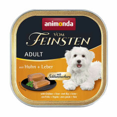Акция на Вологий корм для собак всіх порід Animonda Vom Feinsten Adult With Chicken + Liver з куркою та печінкою, 150 г от Eva