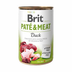 Акция на Вологий корм для собак Brit Pate & Meat з качкою, 400 г от Eva
