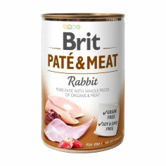 Акція на Вологий корм для собак всіх порід Brit Pate & Meat Rabbit з кроликом, 400 г від Eva