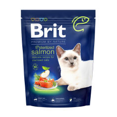 Акция на Сухий корм для стерилізованих кішок Brit Premium by Nature Cat Sterilised з лососем, 300 г от Eva