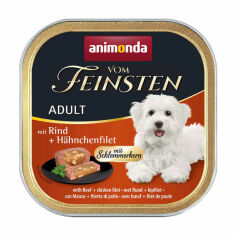Акция на Вологий корм для собак всіх порід Animonda Vom Feinsten Adult With Beef + Chicken Filet з яловичиною та курячим філе, 150 г от Eva