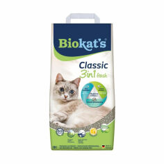 Акция на Наповнювач туалетів для кішок Biokat's Classic Fresh 3 In 1 бентонітовий, 18 л от Eva