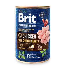 Акция на Вологий корм для собак Brit Premium by Nature Курка з курячим серцем, 400 г от Eva