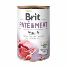 Акція на Консерва для собак Brit Pate & Meat з ягням, 400 г від Eva