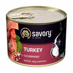 Акція на Вологий корм для дорослих собак Savory Gourmand з індичкою, 200 г від Eva