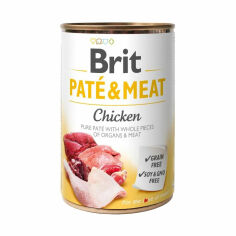 Акція на Вологий корм для собак всіх порід Brit Pate & Meat Chicken з куркою, 400 г від Eva