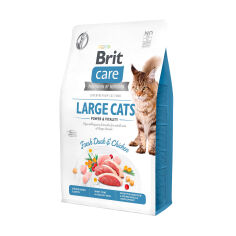 Акция на Сухий корм для кішок великих порід Brit Care Large Cats Power & Vitality з качкою та куркою, 2 кг от Eva