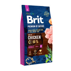 Акция на Сухий корм для дорослих собак малих порід Brit Premium By Nature Adult S з куркою, 8 кг от Eva