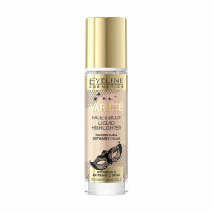 Акция на Рідкий хайлайтер для обличчя та тіла Eveline Cosmetics Variete Face & Body Liquid Highlighter 01 Champagne Gold, 30 мл от Eva