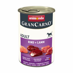 Акция на Вологий корм для собак всіх порід Animonda GranCarno Adult Beef + Lamb з яловичиною та ягням, 400 г от Eva