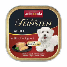 Акція на Вологий корм для собак всіх порід Animonda Vom Feinsten Adult With Deer + Yogurt з олениною та йогуртом, 150 г від Eva