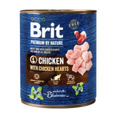 Акція на Вологий корм для собак Brit Premium by Nature Курка з курячим серцем, 800 г від Eva