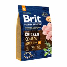 Акція на Сухий корм для дорослих собак середніх порід Brit Premium By Nature Adult M з куркою, 3 кг від Eva