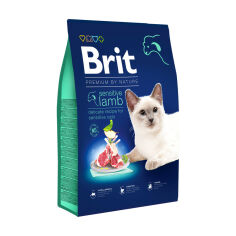 Акция на Сухий корм для кішок із чутливим травленням Brit Premium by Nature з ягням, 8 кг от Eva