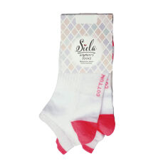 Акция на Шкарпетки жіночі Siela RT1322-041 короткі, спортивні, білі з рожевим, розмір 39-42 от Eva