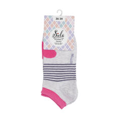 Акция на Шкарпетки жіночі Siela RT1312-082 короткі, сірі з рожевим серцем, розмір 36-39 от Eva