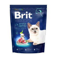 Акція на Сухий корм для кішок із чутливим травленням Brit Premium by Nature з ягням, 300 г від Eva