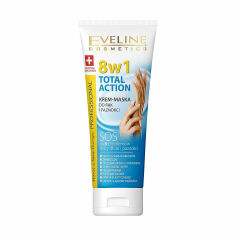 Акція на Відновлювальна крем-маска для рук та нігтів Eveline Cosmetics Hand & Nail Professionak Therapy 8 In1 Total Action Cream-Mask, 75 мл від Eva