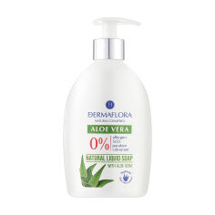 Акция на Рідке мило для рук Dermaflora Aloe Vera Natural Liquid Soap з алое вера, 400 мл от Eva