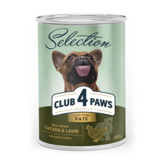 Акция на Вологий корм для дорослих собак малих порід Club 4 Paws Love-Stare Pate, з куркою та ягням, 400 г от Eva