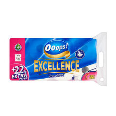 Акция на Туалетний папір Ooops! Excellence Sensitive білий, 3-шаровий, 150 відривів, 8 рулонів от Eva