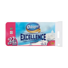 Акция на Туалетний папір Ooops! Excellence Lotion білий, 3-шаровий, 150 відривів, 8 рулонів от Eva