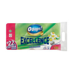 Акція на Туалетний папір Ooops! Excellence Camomile білий, 3-шаровий, 150 відривів, 8 рулонів від Eva