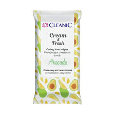 Акція на Вологі освіжальні серветки для рук Cleanic Cream & Fresh Avocado, 15 шт від Eva