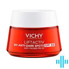 Акція на Антивіковий крем Vichy Liftactiv В3 Anti-Dark Spots Cream SPF 50 для корекції пігментних плям та зморшок, 50 мл від Eva