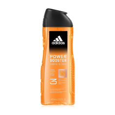 Акція на Гель для тіла, волосся та обличчя Adidas Power Booster Shower Gel 3 in 1 чоловічий, 400 мл від Eva