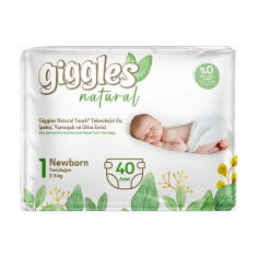 Акція на Підгузки Giggles Natural розмір 1 Newborn (2-5 кг), 40 шт від Eva