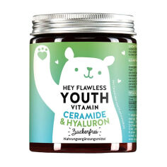 Акція на Дієтична добавка вітаміни та мінерали в жувальних цукерках Bears With Benefits Hey Flawless Youth Vitamin Ceramide & Hyaluron, 150 г, 60 шт від Eva