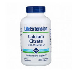 Акція на Дієтична добавка в капсулах Life Extension Calcium Citrate With Vitamin D Цитрат кальцію + Вітамін D, 200 шт від Eva