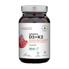 Акція на Дієтична добавка вітаміни в капсулах Aura Herbals Vitamin D3 + K2 Вітамін D3 2000 МО + K2 100 мкг, 90 шт від Eva