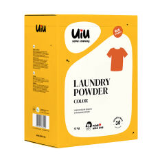 Акція на Безфосфатний порошок для прання UIU Laundry Powder Color 30 циклів прання, 1.2 кг від Eva