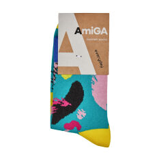 Акція на Шкарпетки жіночі AmiGа класичні, акварель бірюзова, розмір 23-25 від Eva
